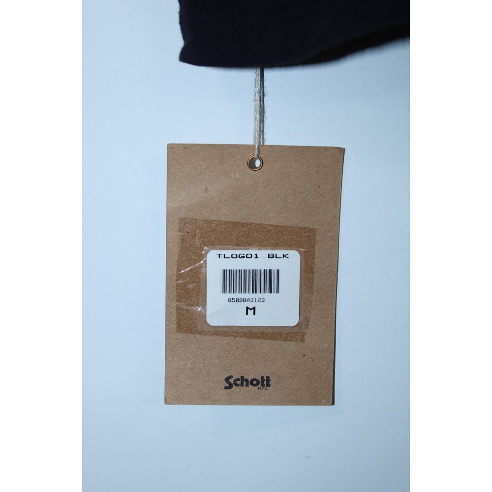 NWT Schott NYC Men's Medium Black Beige Short Sleeve Round Neck T-Shirt - Picture 5 of 9